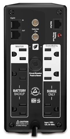 APC Back-UPS RS LCD 700 Master Control - Back View