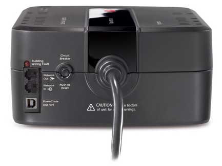 APC Back-UPS ES 8 Outlet 650VA 120V Rear view