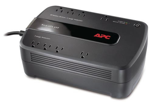 APC Back-UPS, 390 Watts / 650 VA, Input 120V / Output 120V , Interface Port USB